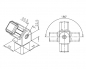 Mobile Preview: Rohrverbinder variabel (-90° / +90°), 35 x 35 mm