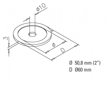 Preview: Rosette mit Bohrung 10 mm Eolia