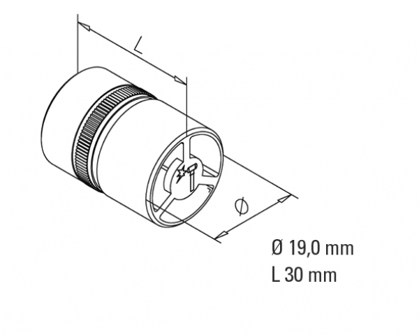 Rohrverbinder, Ø 19,0 mm