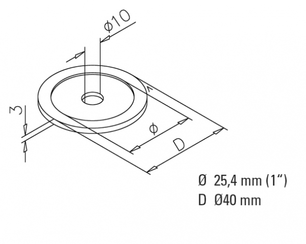Rosette mit Bohrung 10 mm Eolia