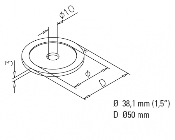 Rosette mit Bohrung 10 mm Eolia