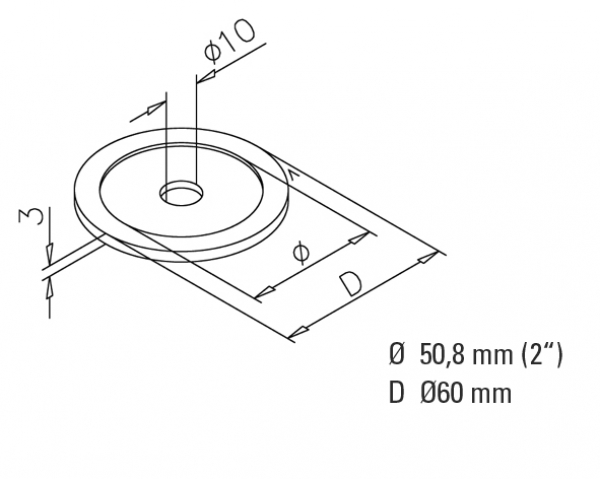 Rosette mit Bohrung 10 mm Eolia